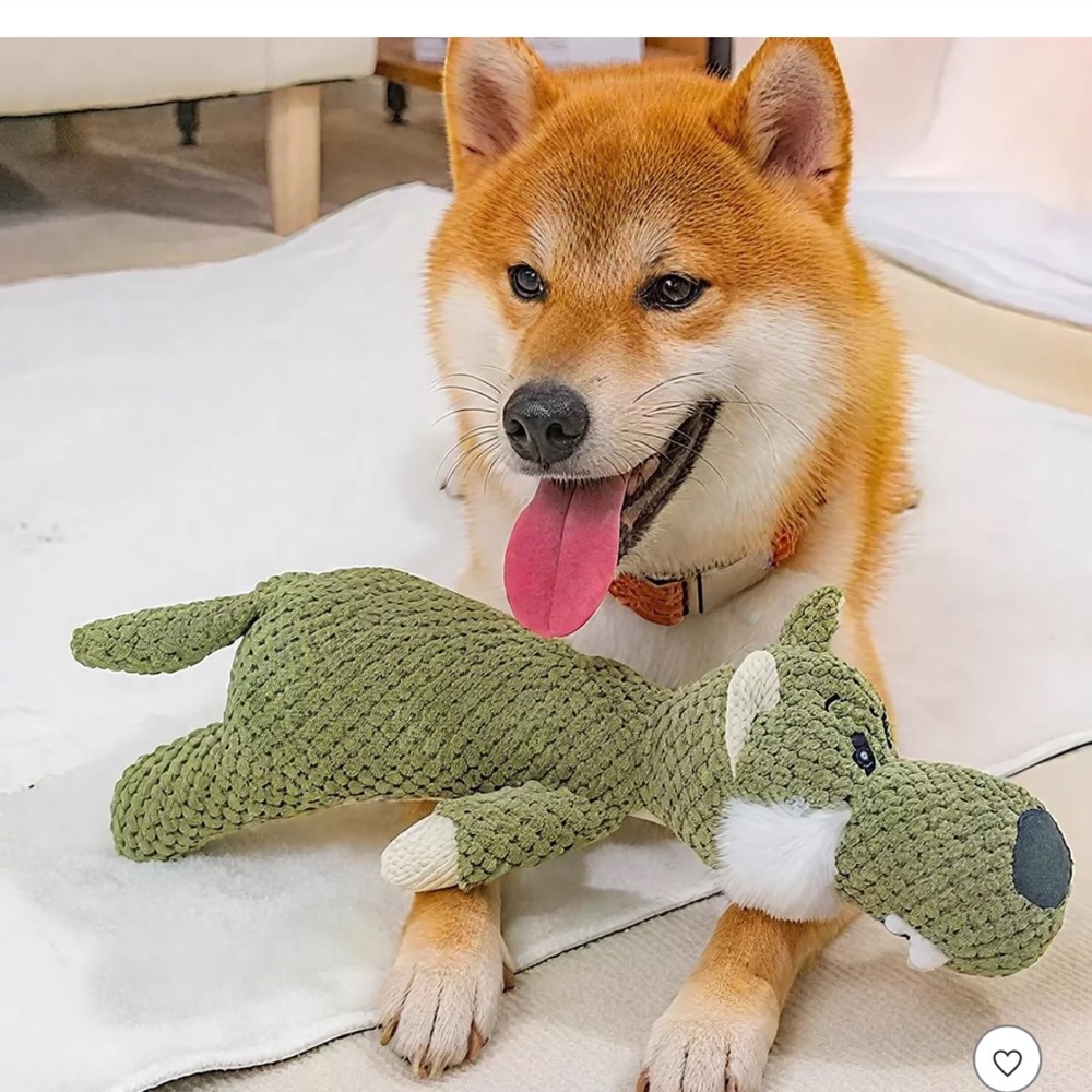 🐾 Green Plush Indestructible Chew Toy for Dogs